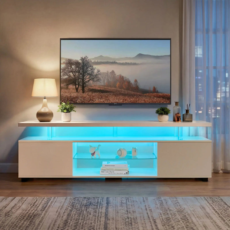 TV Stant With LED And Large Side Cabinet by Unique Piece Furniture