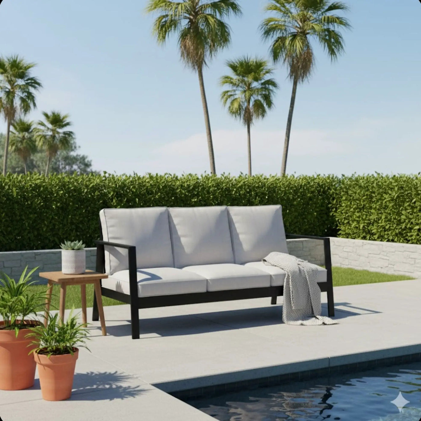 3 Seat All-Weather Patio Sofa With Cushions by HouseOfZazla