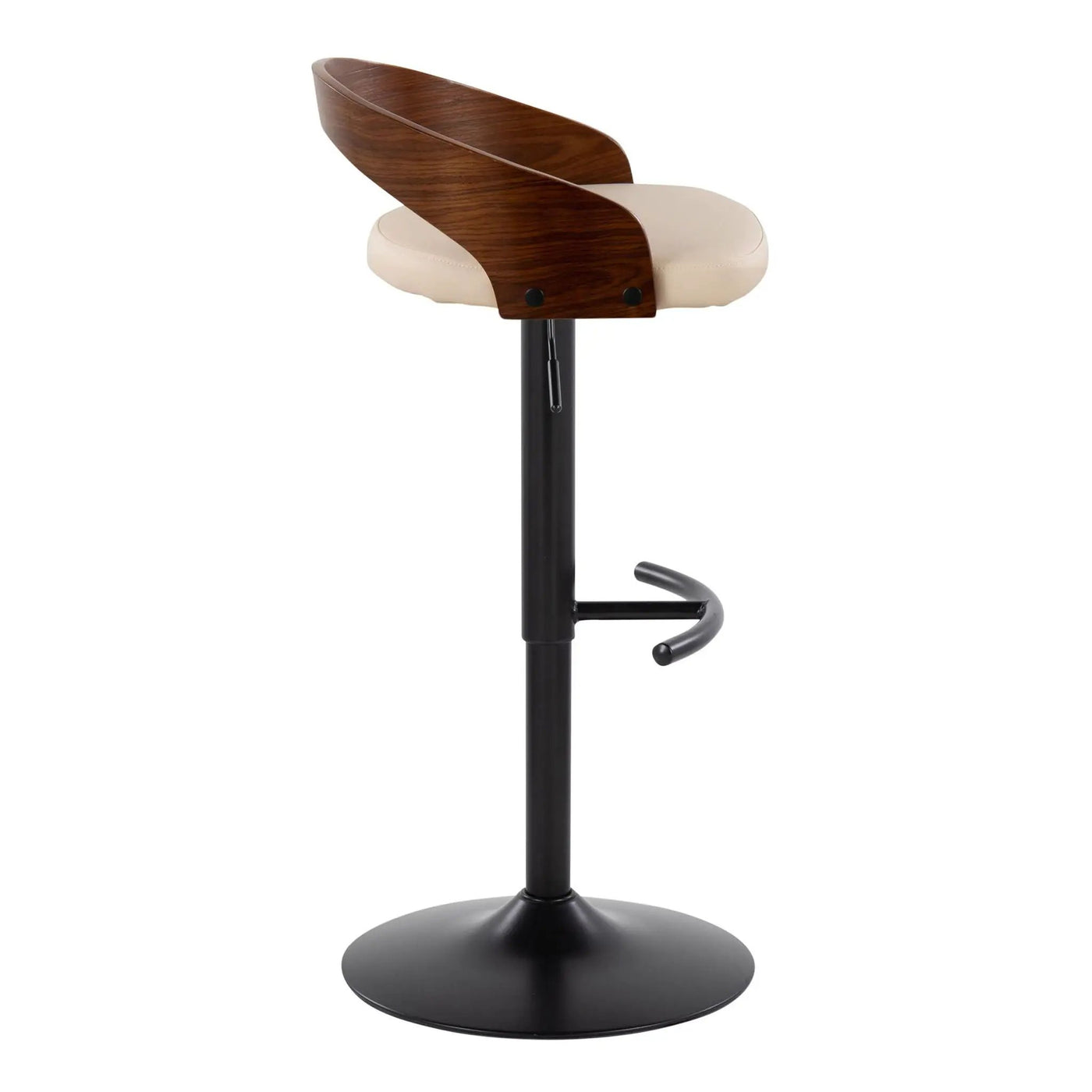Grotto - Contemporary Adjustable Barstool With Swivel With Rounded T Footrest (Set of 2) by HouseOfZazla