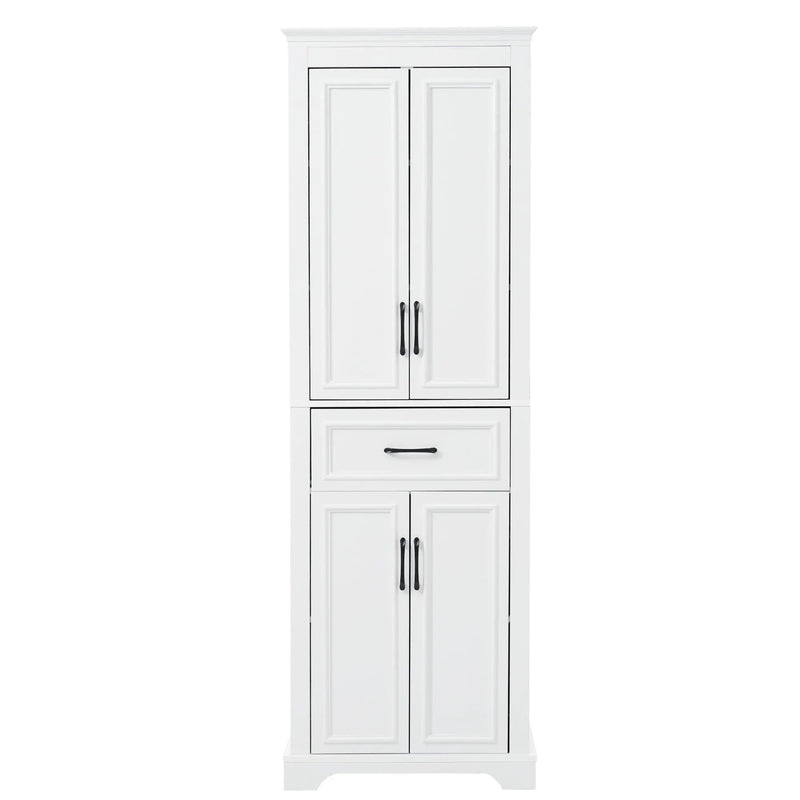 Freestanding Bathroom Vanity, Elegant Design With 4 Doors & 1 Drawer, Adjustable Shelves, Damping Hinges - White by Unique Piece Furniture
