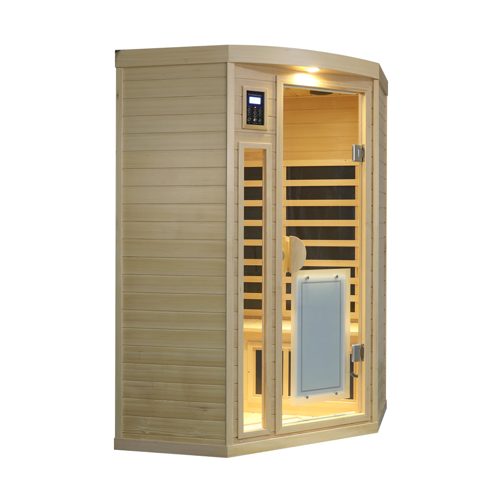 Hemlock Pentagonal Indoor Far Infrared Sauna Room with Digital Controls - Natural Hemlock, photo 5 of 5