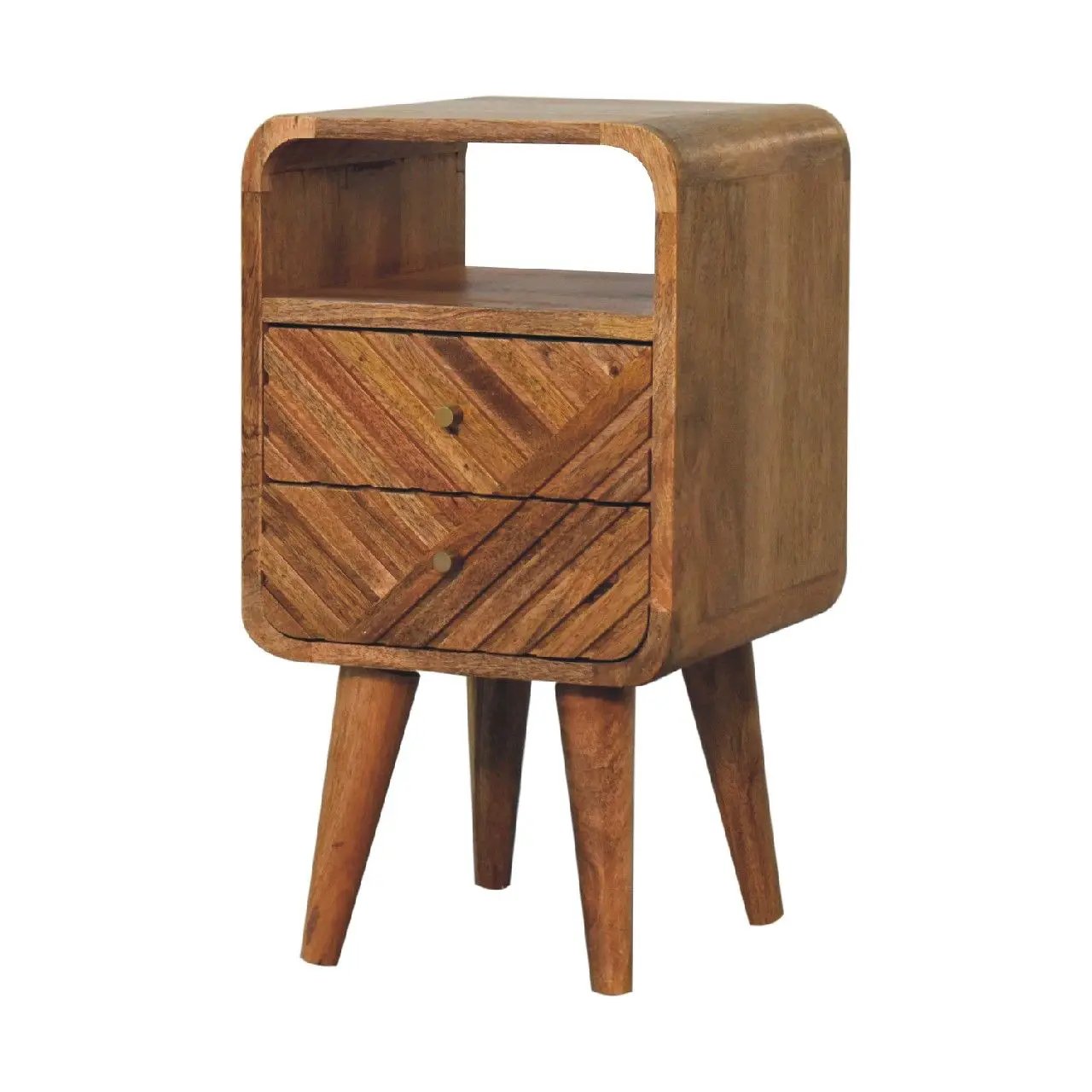 Lille - Mini Curved Nightstand - Oak by HouseOfZazla