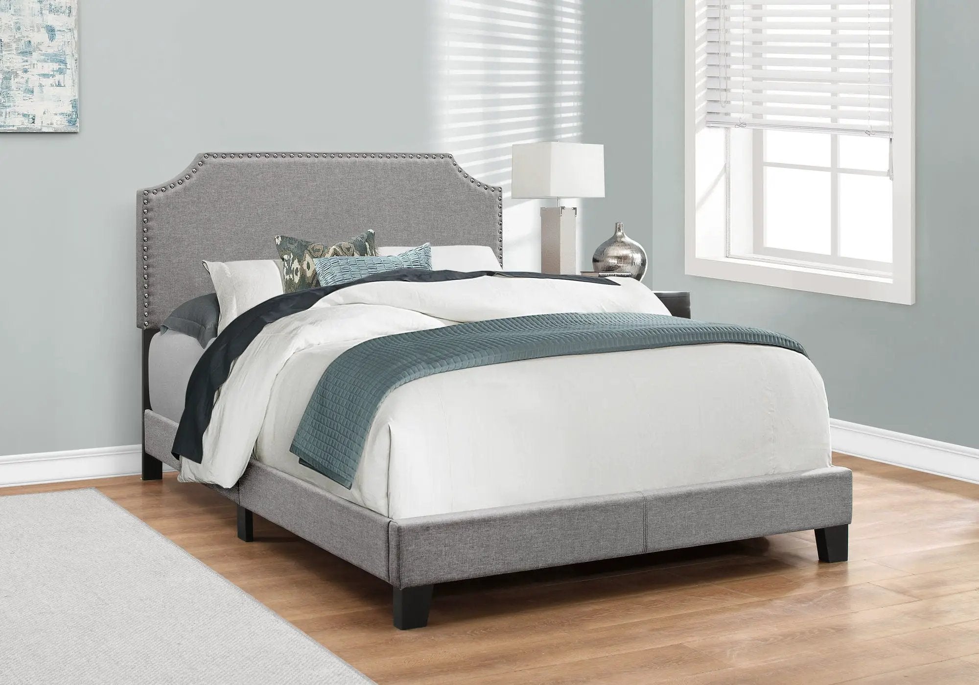 8th Street Transitional Full Upholstered Bed - Gray by HouseOfZazla