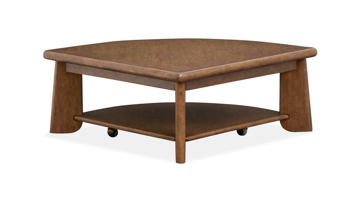 Tanner - Pie Shaped Lift Top Cocktail Table With Casters - Tawny Brown, photo 5 of 7