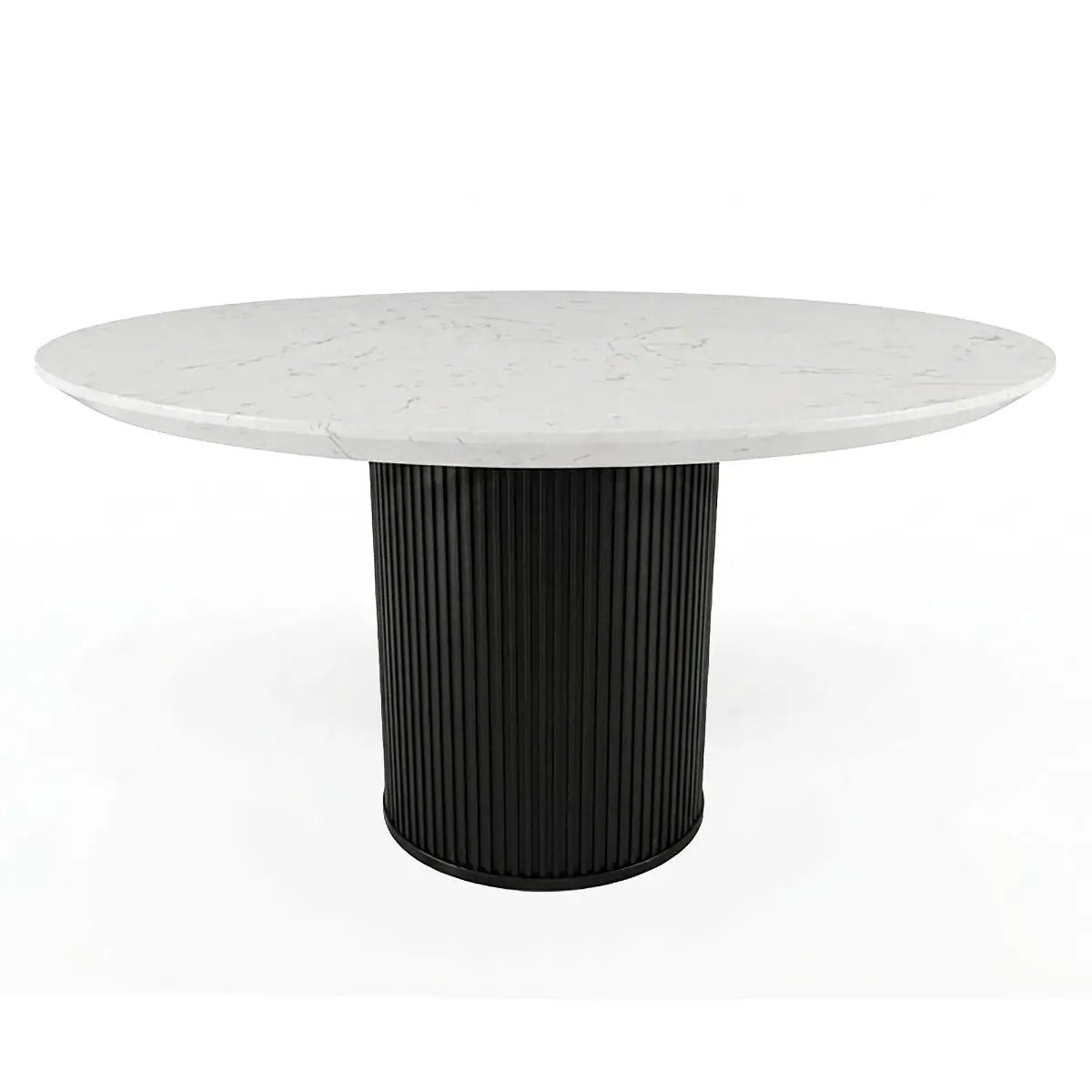 Jaramillo - Round Dining Table With Engineered Marble Top - Engineered Marble Top & Black by Unique Piece Furniture