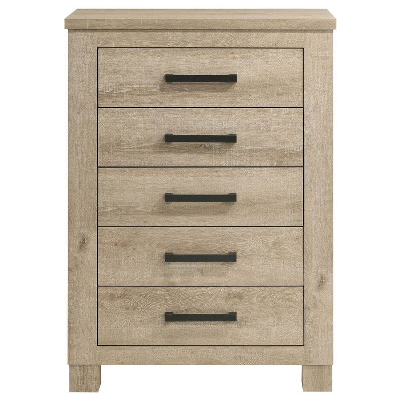 Oakglen 5-drawer Bedroom Chest of Drawers Weathered Oak by Unique Piece Furniture