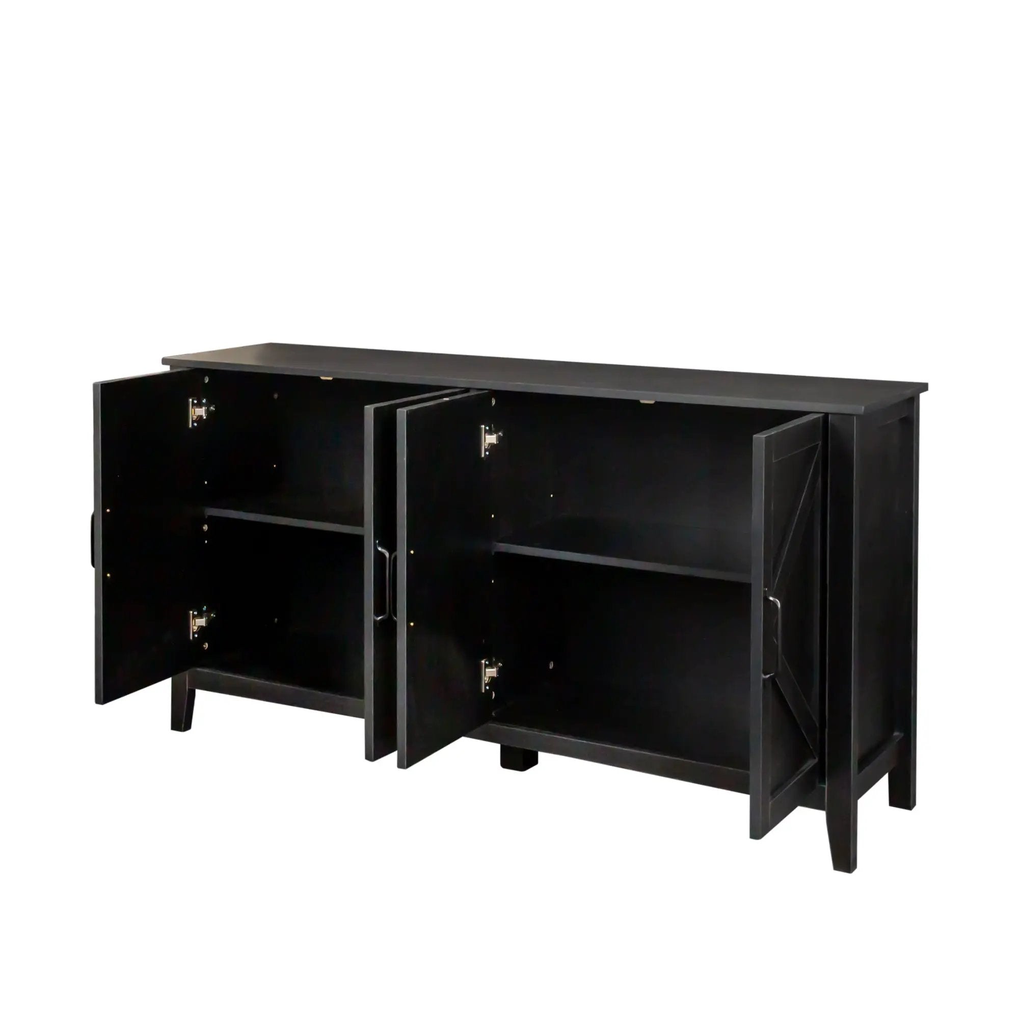 Cabinet With 4 Doors and 4 Open Shelves Freestanding Sideboard by HouseOfZazla