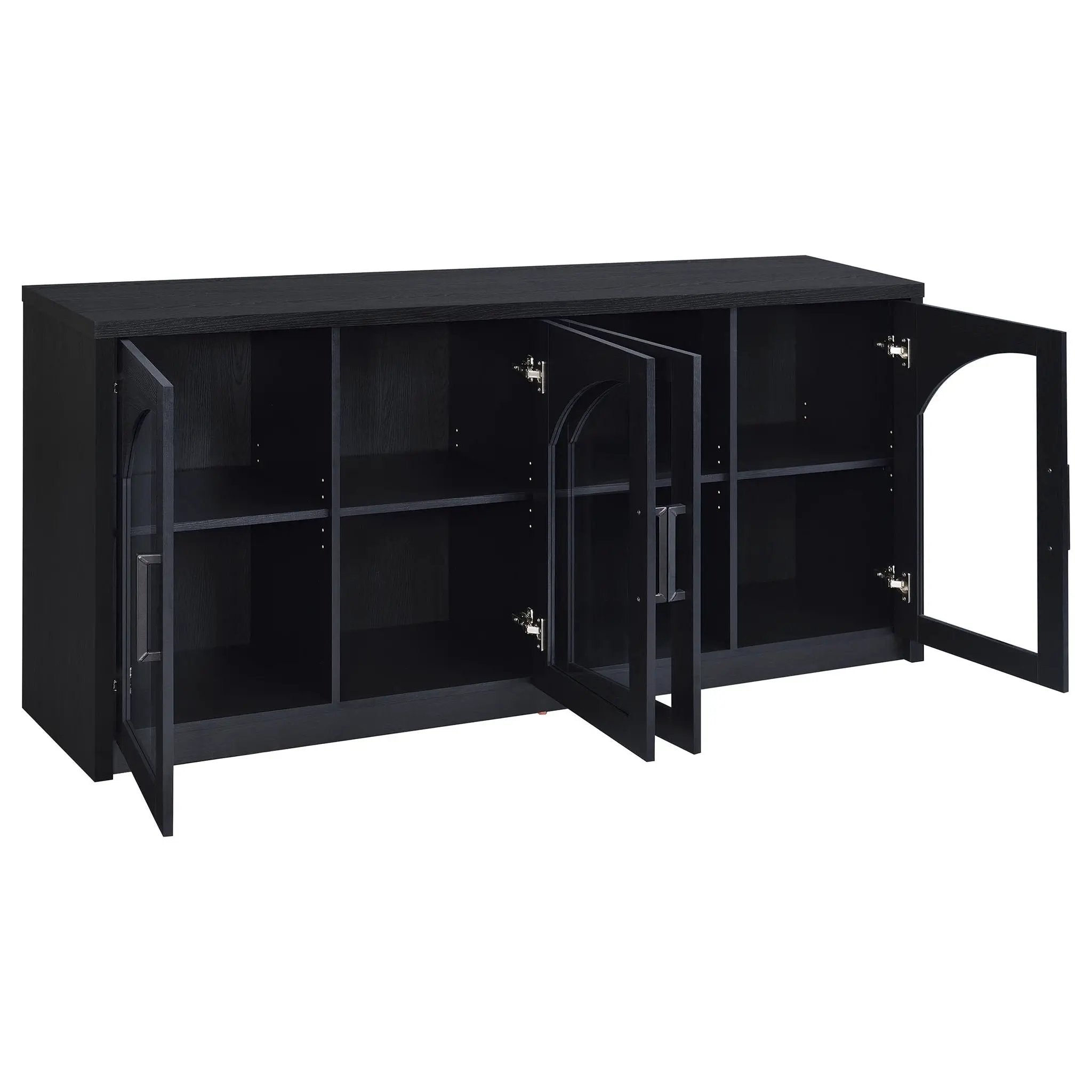 Riva 4-door Dining Sideboard Buffet Storage Credenza Black by Unique Piece Furniture