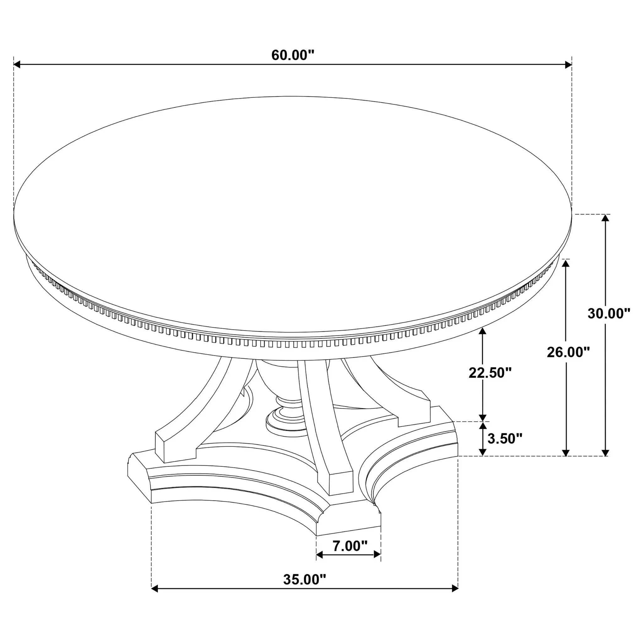 Ridgewell Round Pedestal Dining Table Dark Oak by Unique Piece Furniture