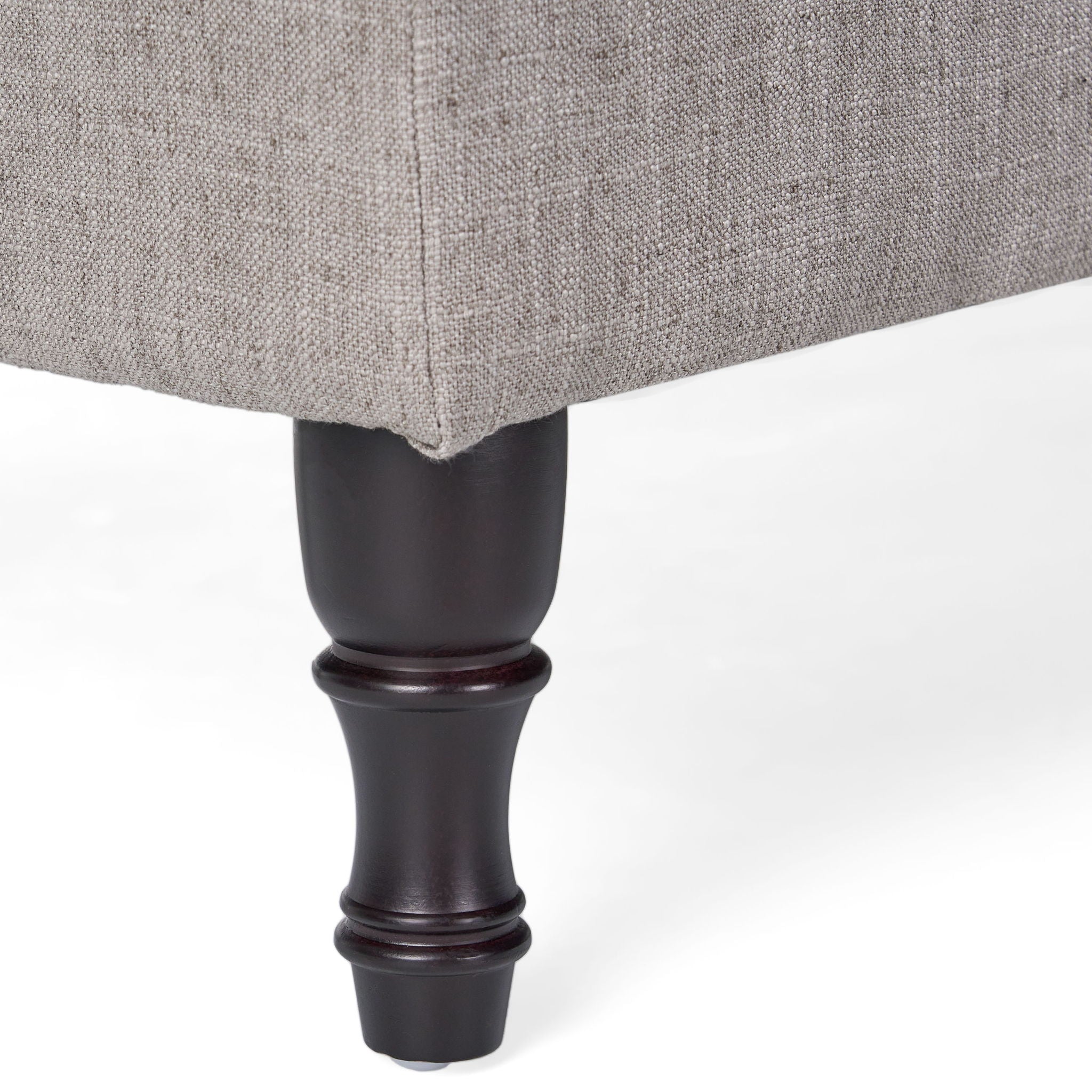 Dean Fabric Storage Wide Tufted Rectangle Ottoman - Gray by HouseOfZazla
