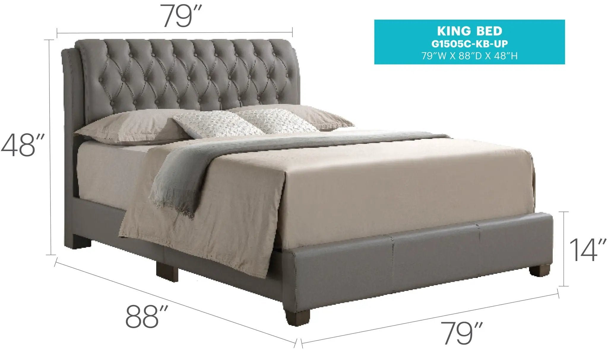 Tufted Upholstered Bed by Unique Piece Furniture
