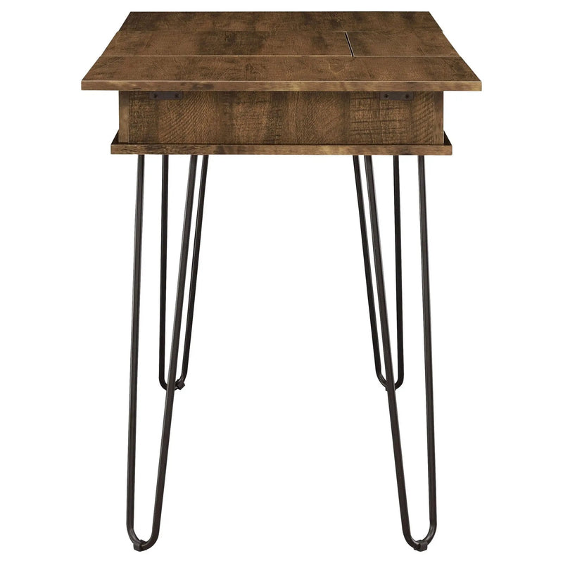 Sheeran 47-inch Writing Desk with Storage Rustic Amber by Unique Piece Furniture