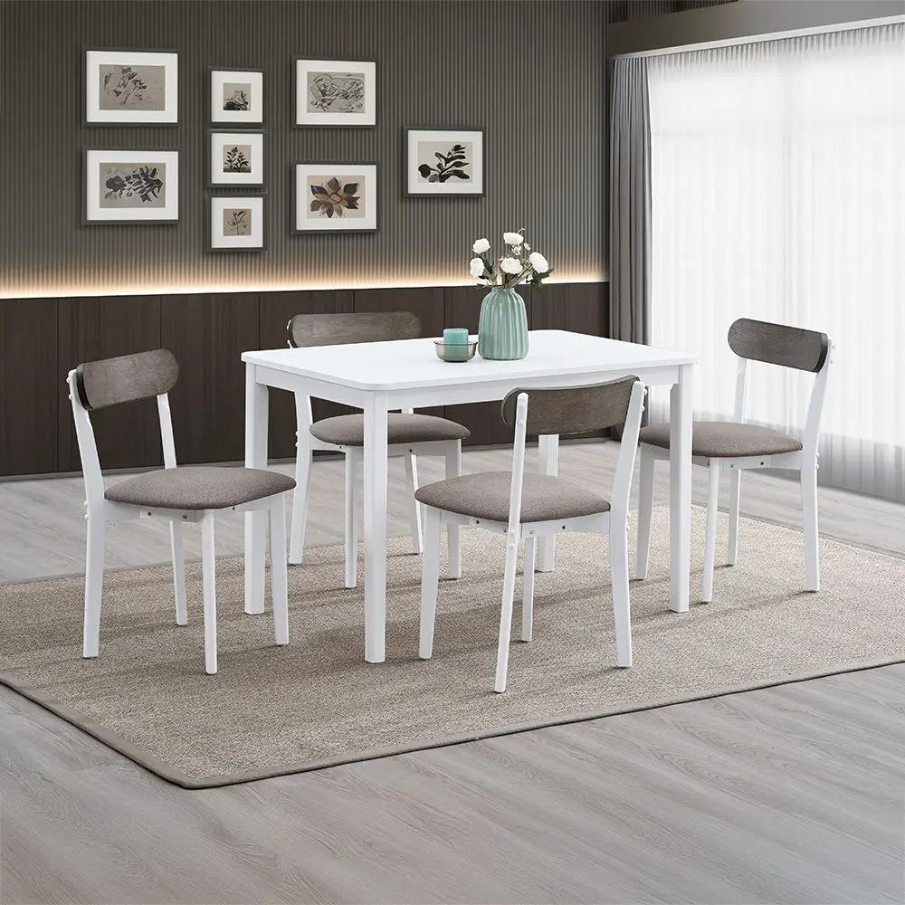 Fidelity - 5 Piece Dining Set - White & Gray by Unique Piece Furniture