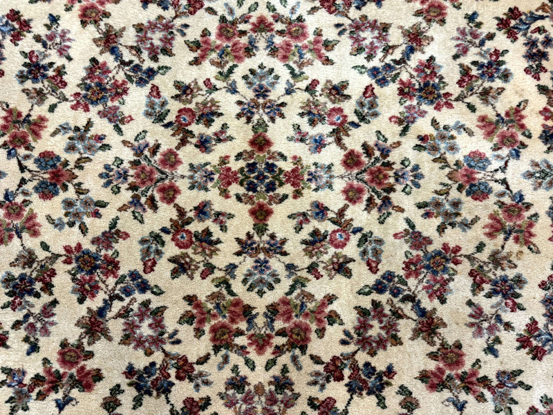 8.8 x 12 Karastan Rug #788 Ivory Kirman, Wool Vintage Original 700 Series by Jewel Rugs