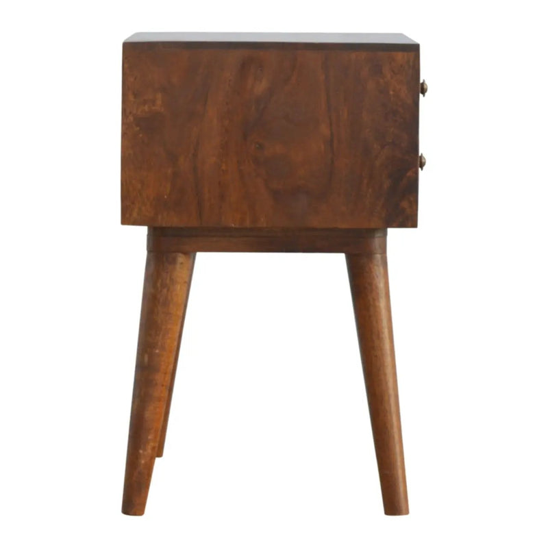 Inlay Geo Brass Bedside Table - Chestnut by HouseOfZazla
