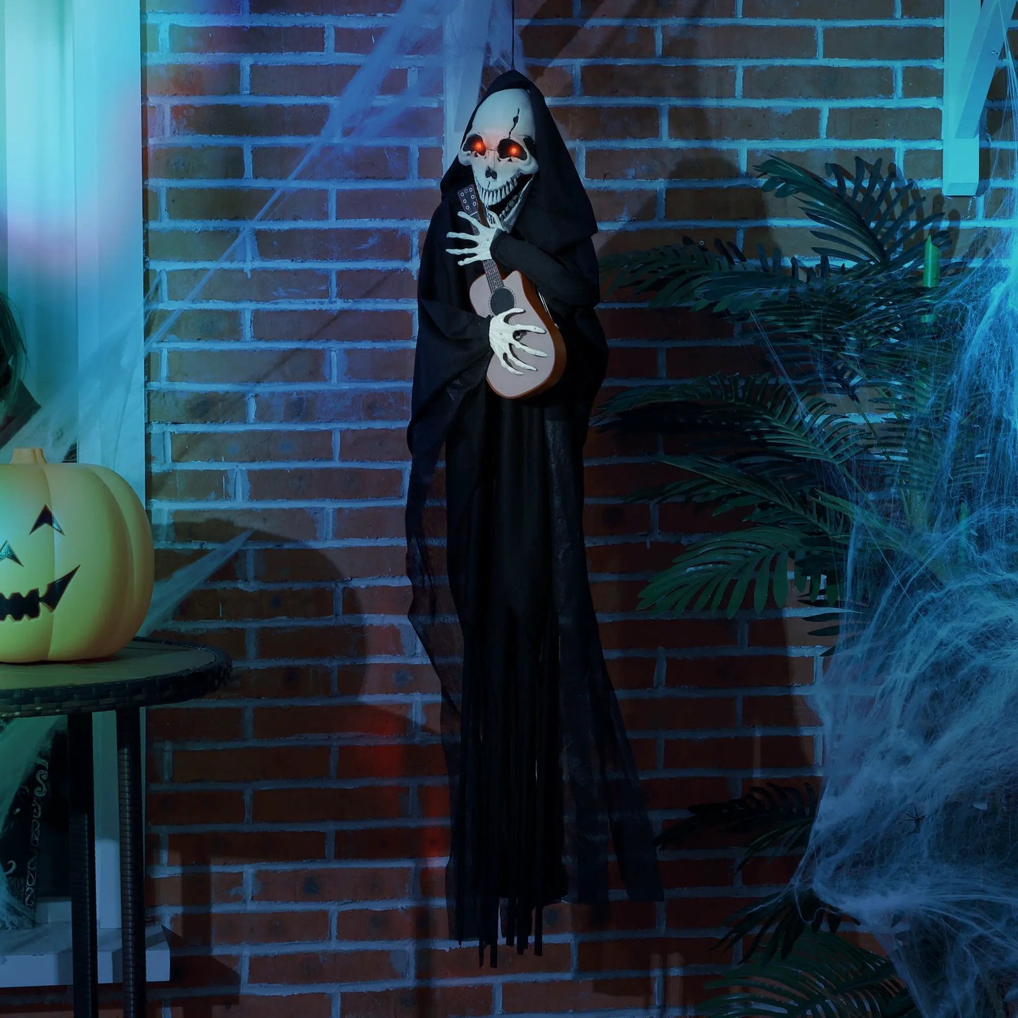 4.3' Animated Grim Reaper Guitarist with Motion and Sound Activation by HouseOfZazla