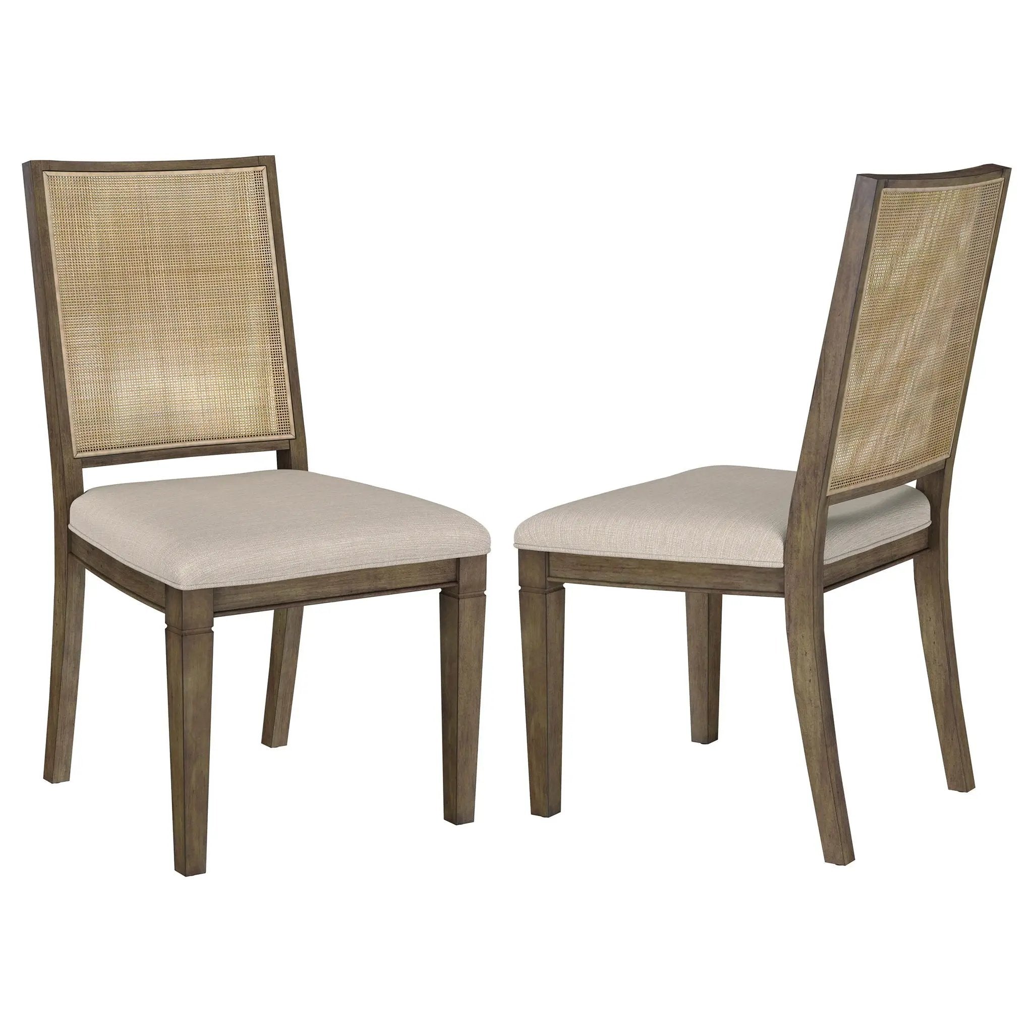 Matisse Woven Rattan Back Dining Side Chair Brown (Set of 2) by Unique Piece Furniture