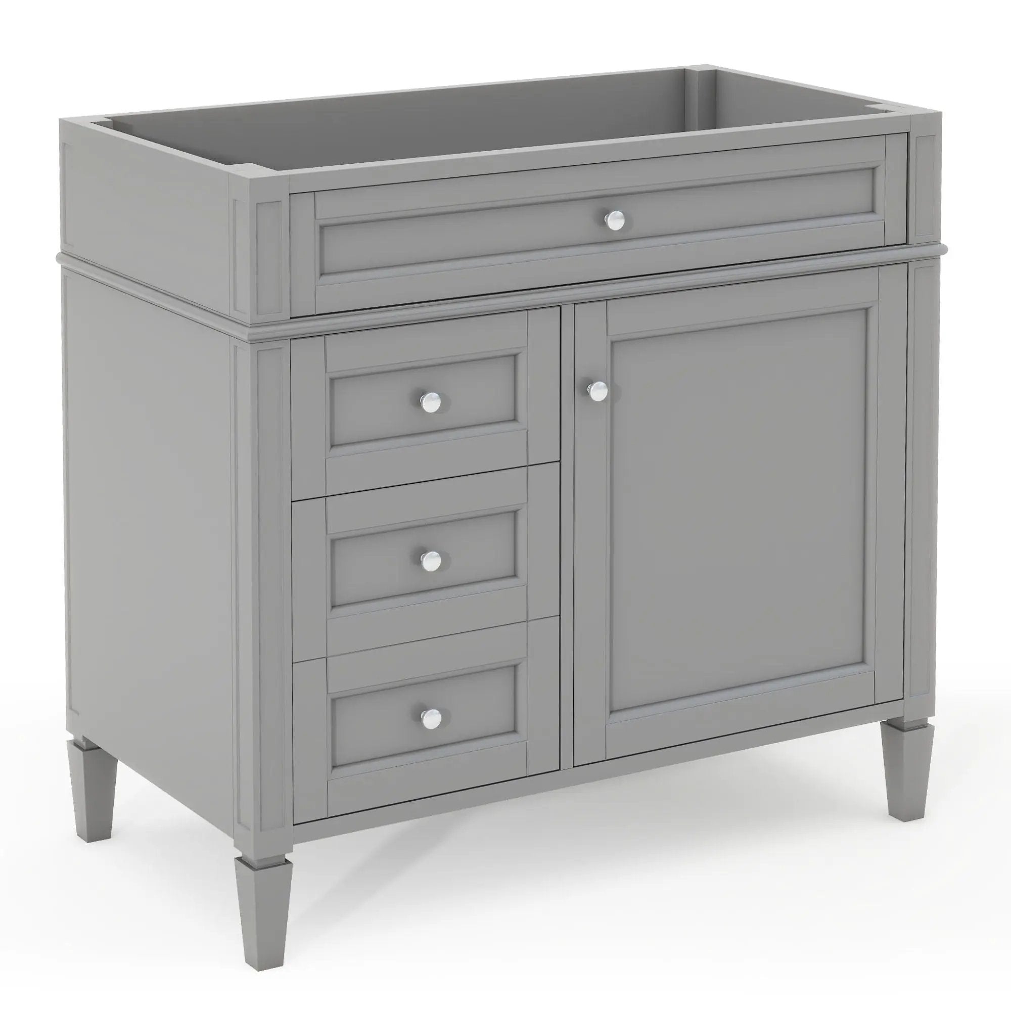 Bathroom Vanity With 2 Drawers And Tip-Out Drawer, Storage Cabinet by Unique Piece Furniture