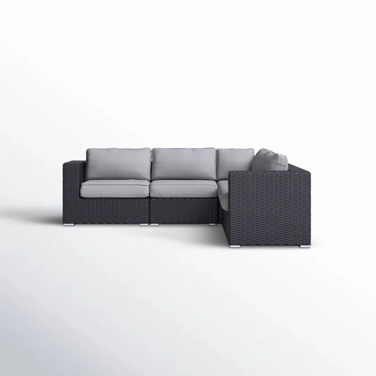 Luxurious Wicker Patio Sectional With Weather Resistant Sunbrella Cushions by HouseOfZazla