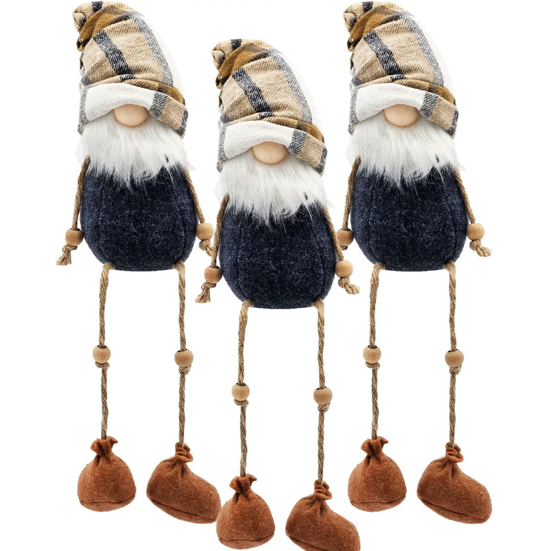 3 Pieces Fall Thanksgiving Gnomes Decorations, Harvest Festival Table Home Ornaments For Holiday Party Gifts - Blue / Brown by HouseOfZazla