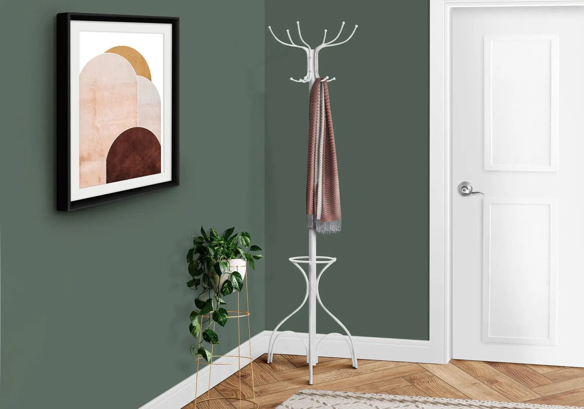 Coat Rack, Hall Tree, Free Standing, 12 Hooks, Entryway, 70"H, Umbrella Holder, Contemporary & Modern by Unique Piece Furniture