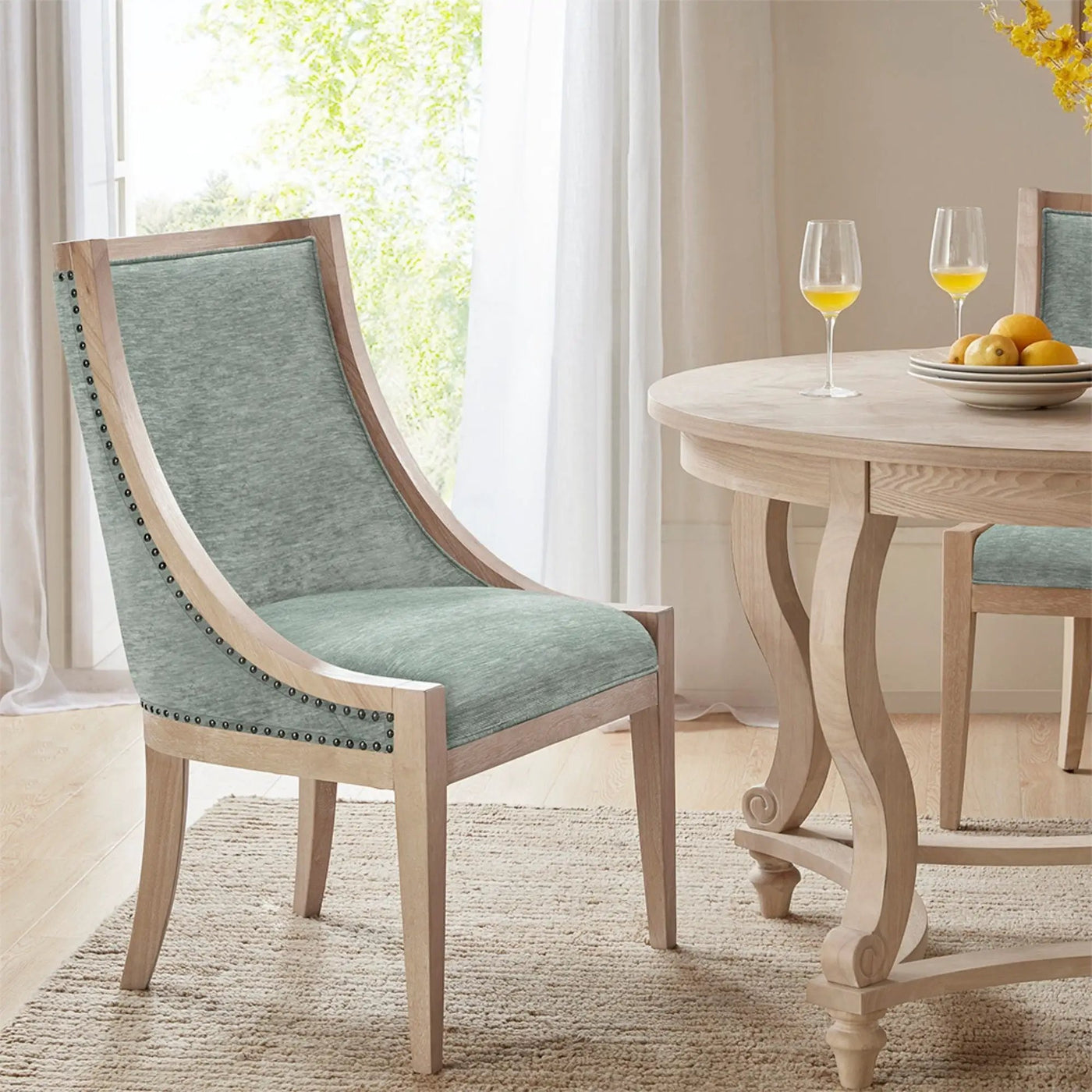 Upholstered Dining Chair With Nailhead Trim by HouseOfZazla