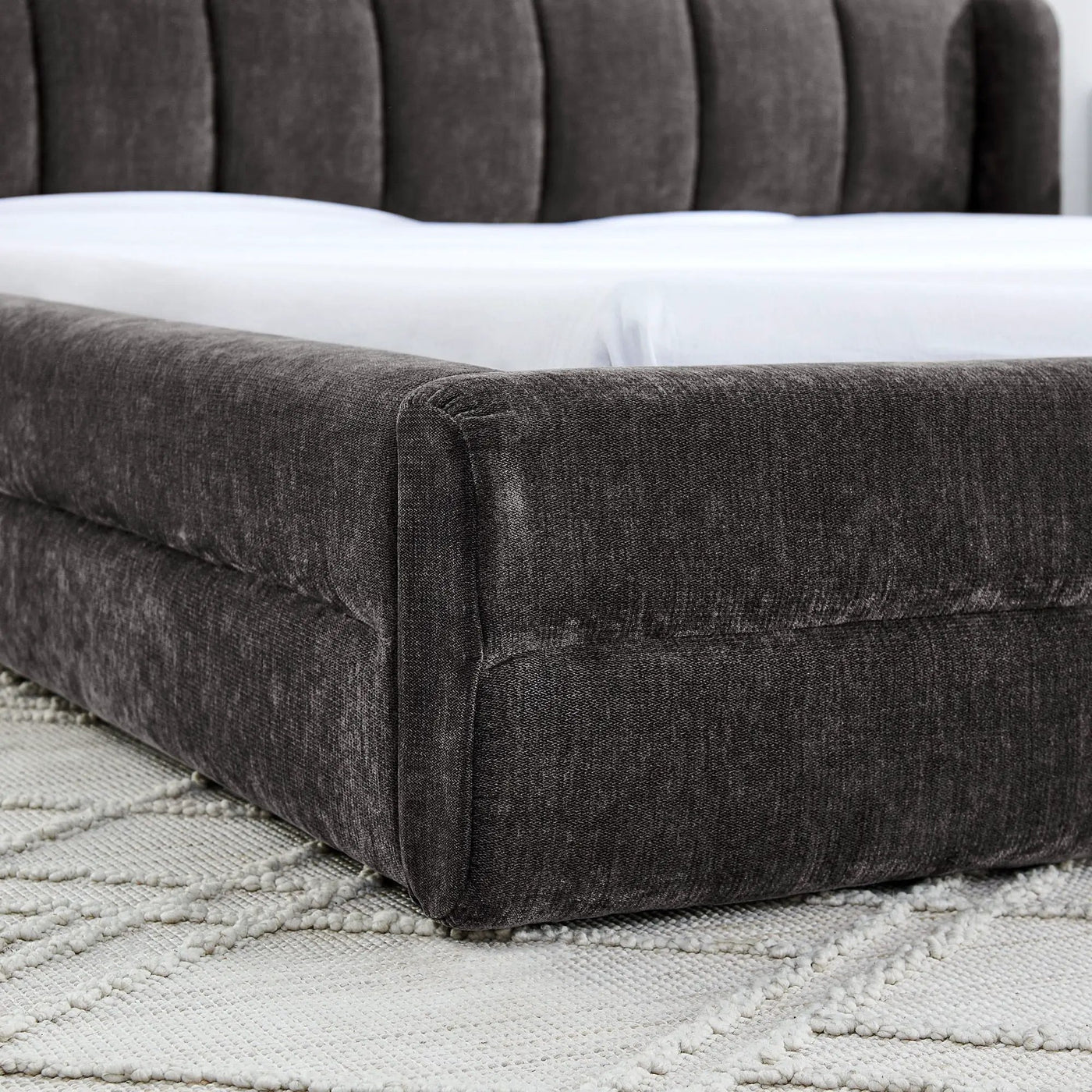 Modern Upholstered Bed Frame With Thick Fabric And Headboard by Unique Piece Furniture