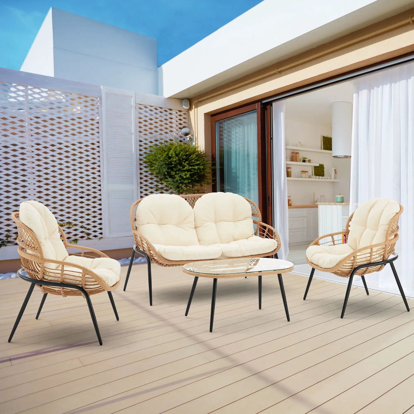 Pine - 4 Piece Outdoor Conversation Set by HouseOfZazla