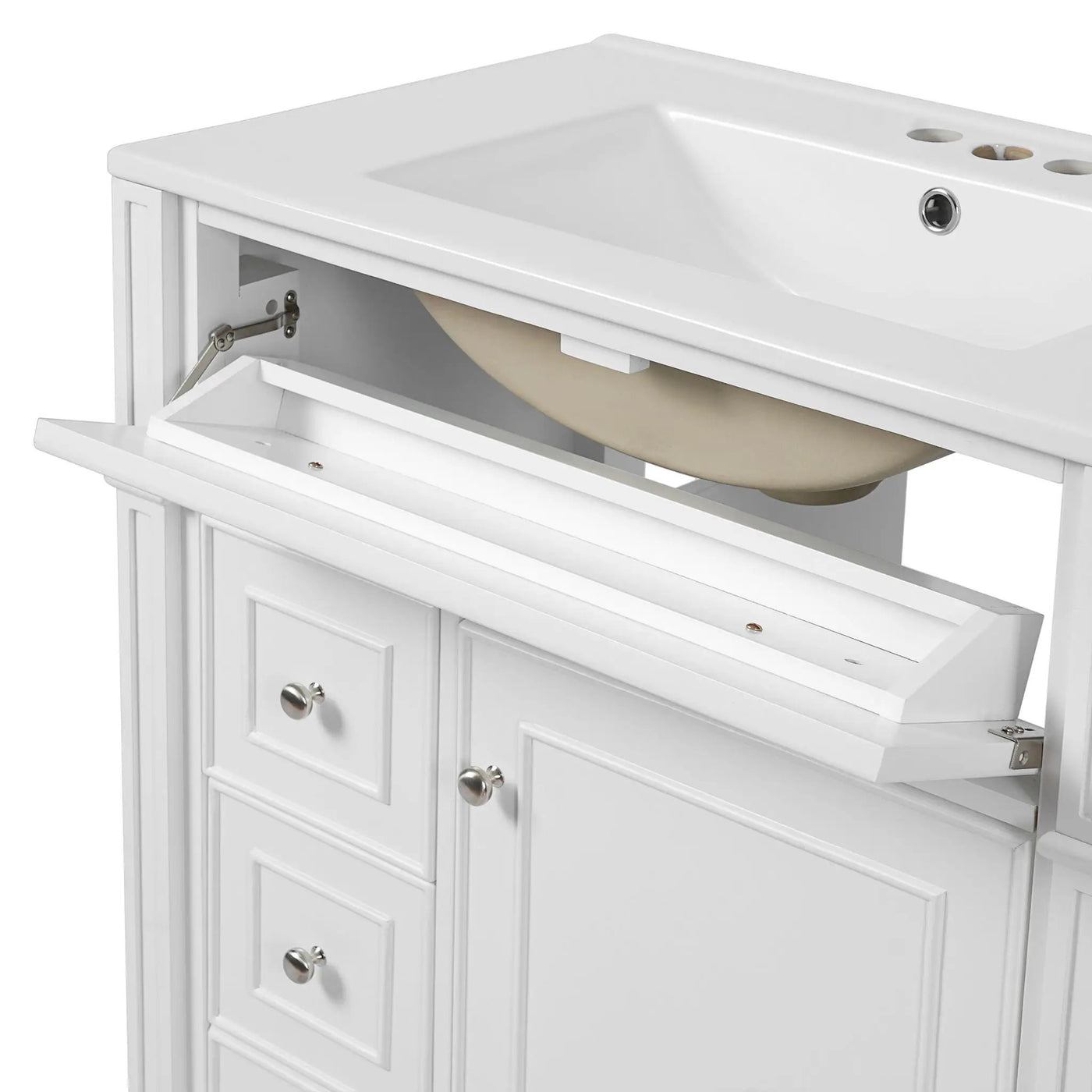 Bathroom Vanity Cabinet With Sink, Soft Close Doors With Door Organizer by HouseOfZazla