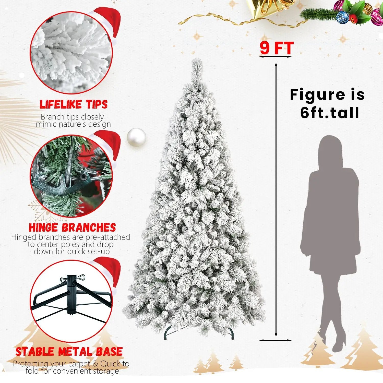 4FT Flocked Christmas Tree with 350 Tips by HouseOfZazla