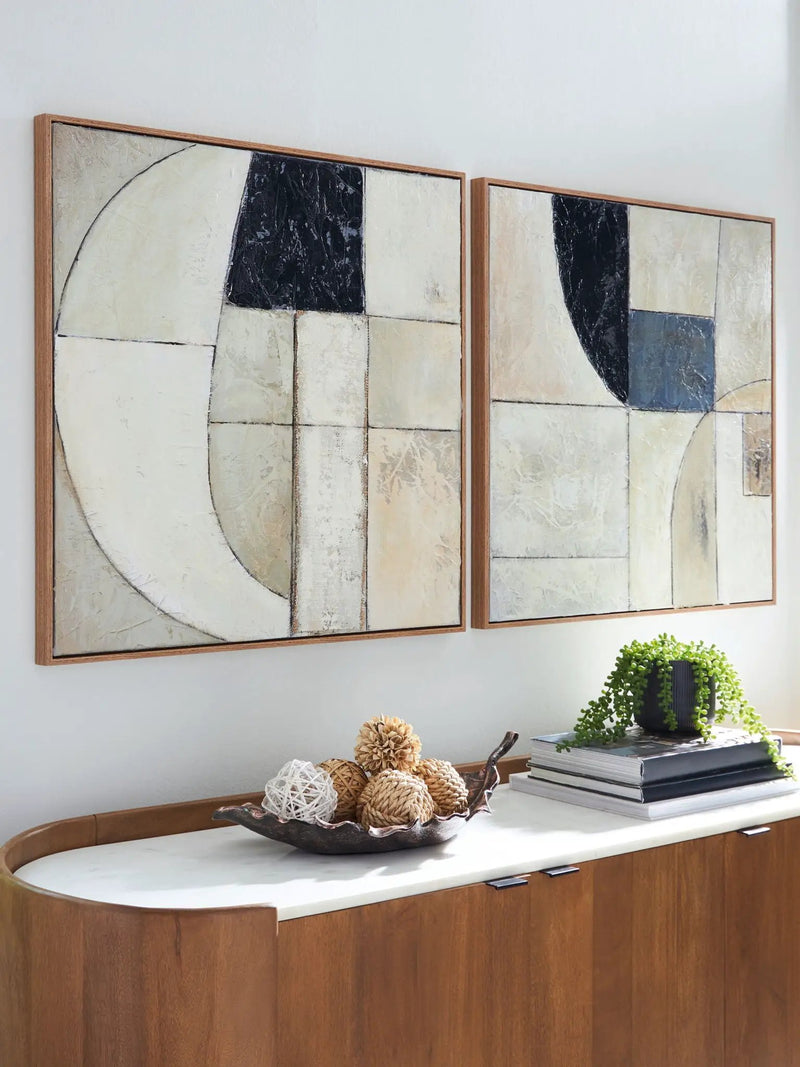 Bexlen - Wall Art Set (Set of 2) - Tan / Taupe / Black by Unique Piece Furniture