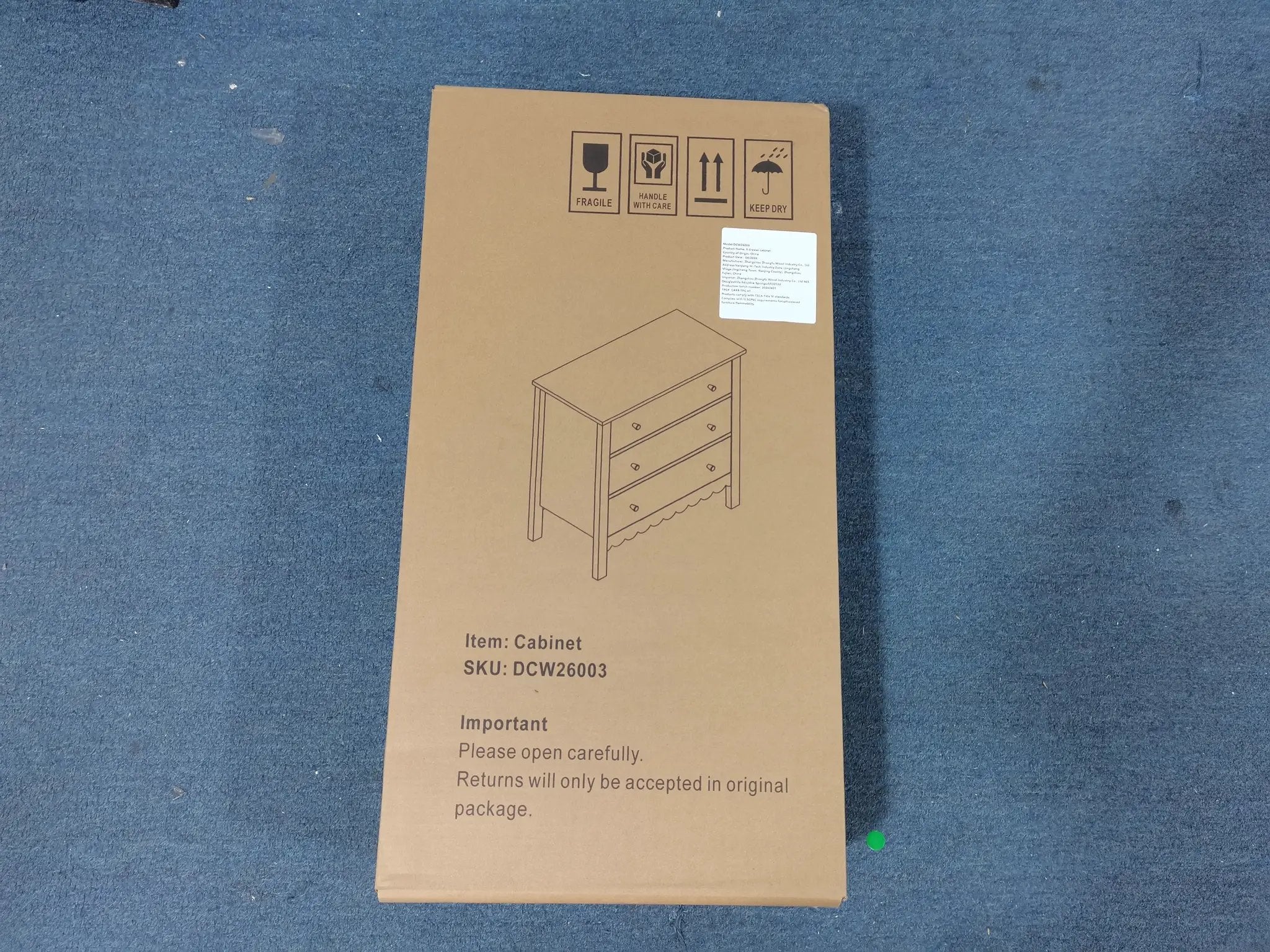 White 3 Drawer Dresser for Bedroom by HouseOfZazla