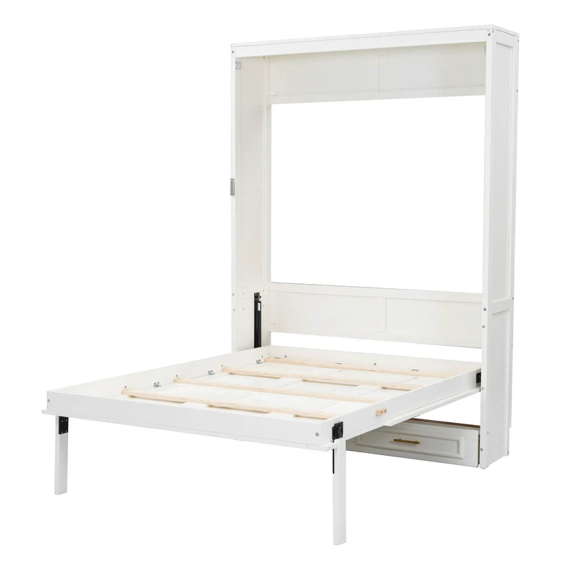 Full Size Murphy Bed With 2 Drawers - Beige by HouseOfZazla