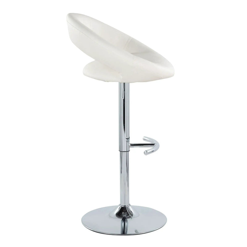 Posh - Contemporary Adjustable Barstool With Swivel With Rounded T Footrest (Set of 2) by HouseOfZazla
