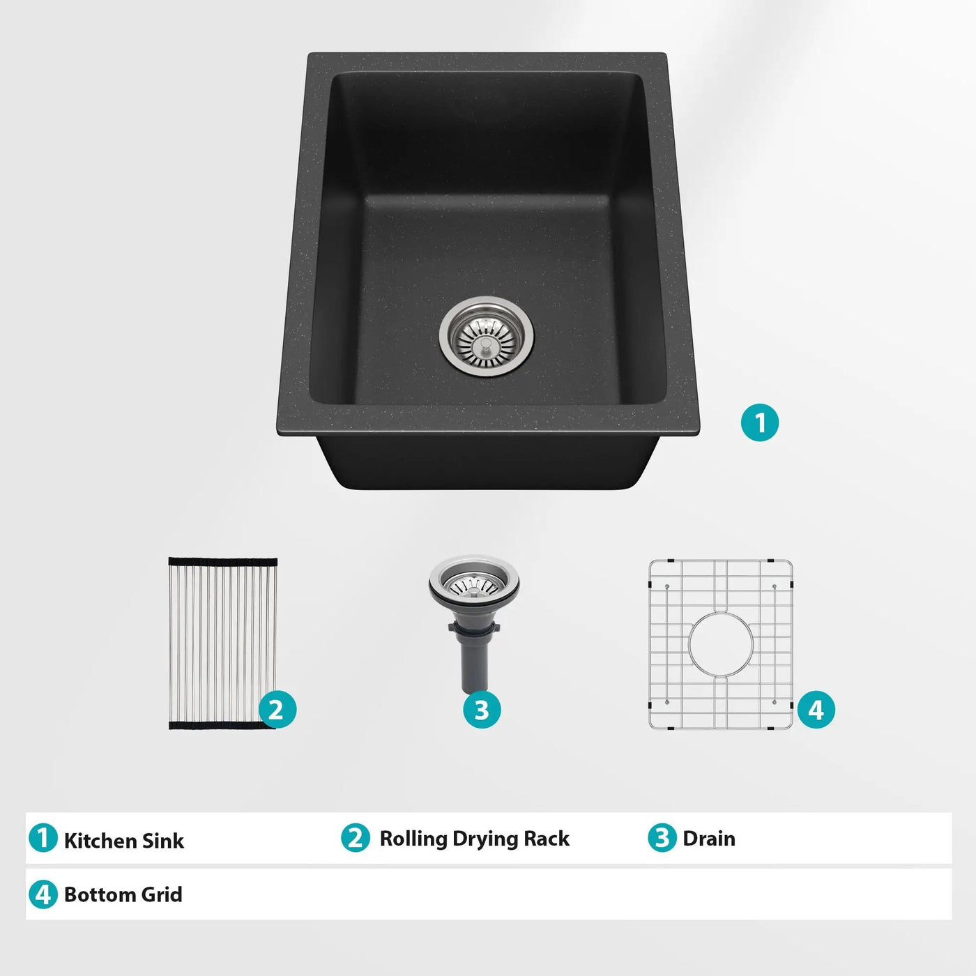 Quartz Composite Undermount Single Bowl Kitchen Sink by HouseOfZazla