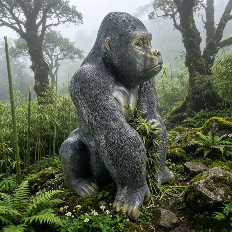 Realistic Silverback Gorilla Figurine by HouseOfZazla