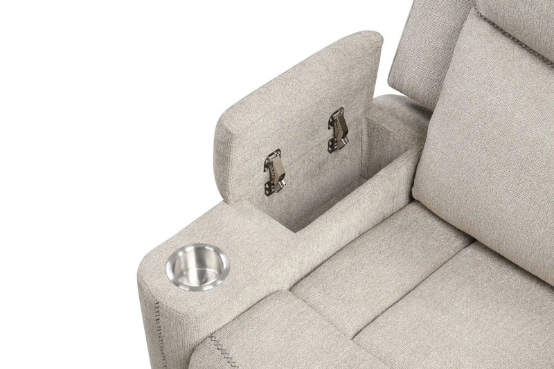 Galya - Motion Loveseat With Console - Light Gray by Unique Piece Furniture