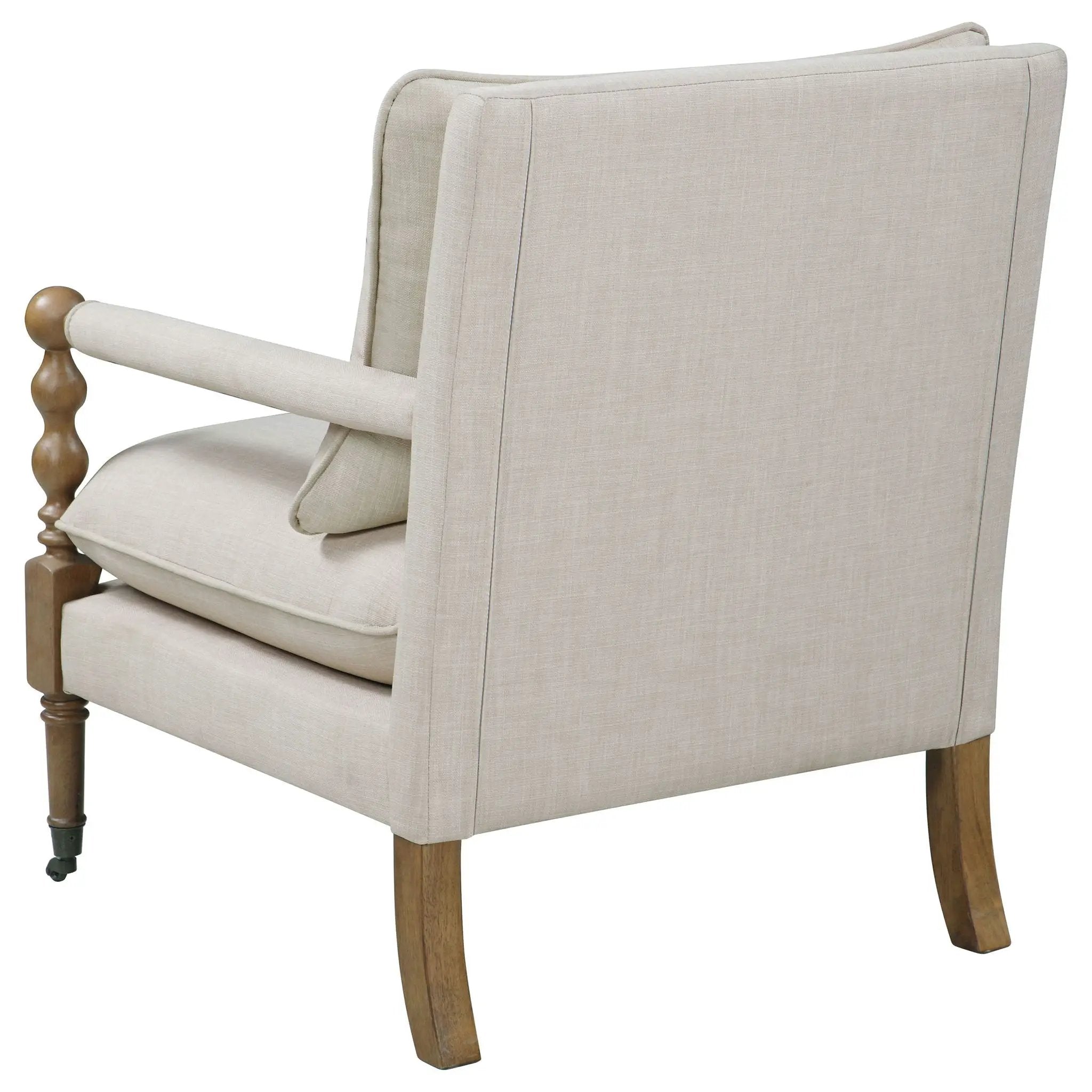 Dempsy Upholstered Accent Chair with Casters Beige by Unique Piece Furniture