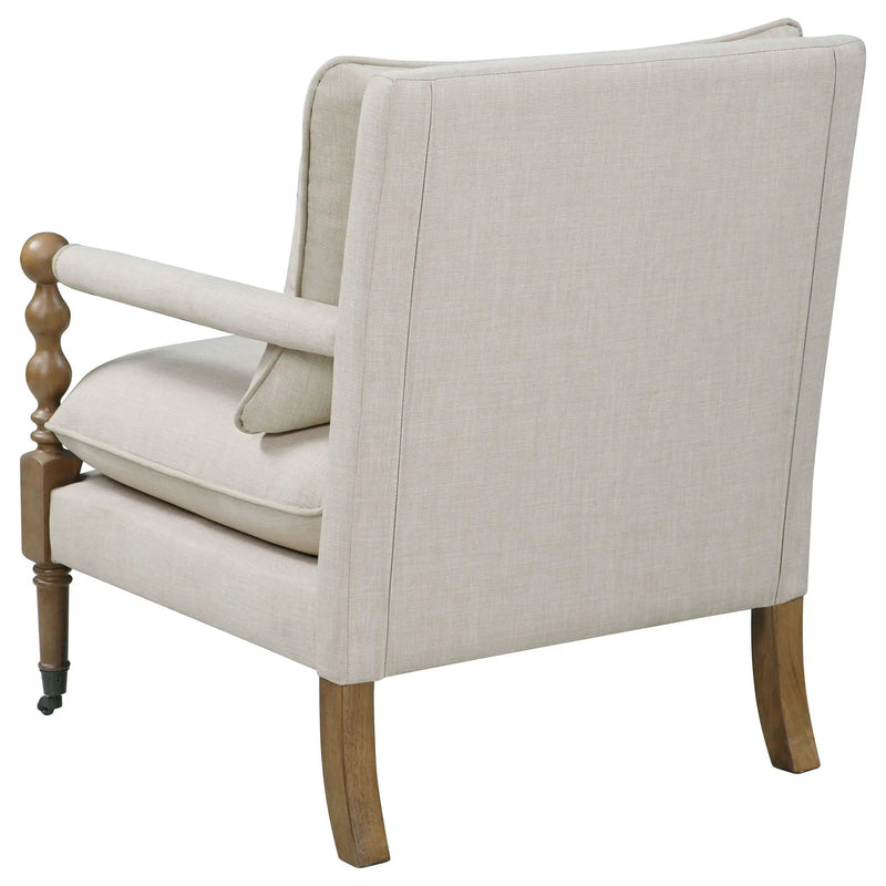 Dempsy Upholstered Accent Chair with Casters Beige by Unique Piece Furniture