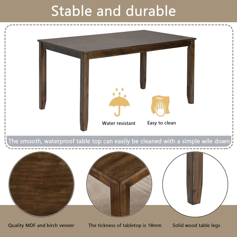 Kitchen Dining Set, Rectangular Dining Table With Upholstered Chairs by Unique Piece Furniture