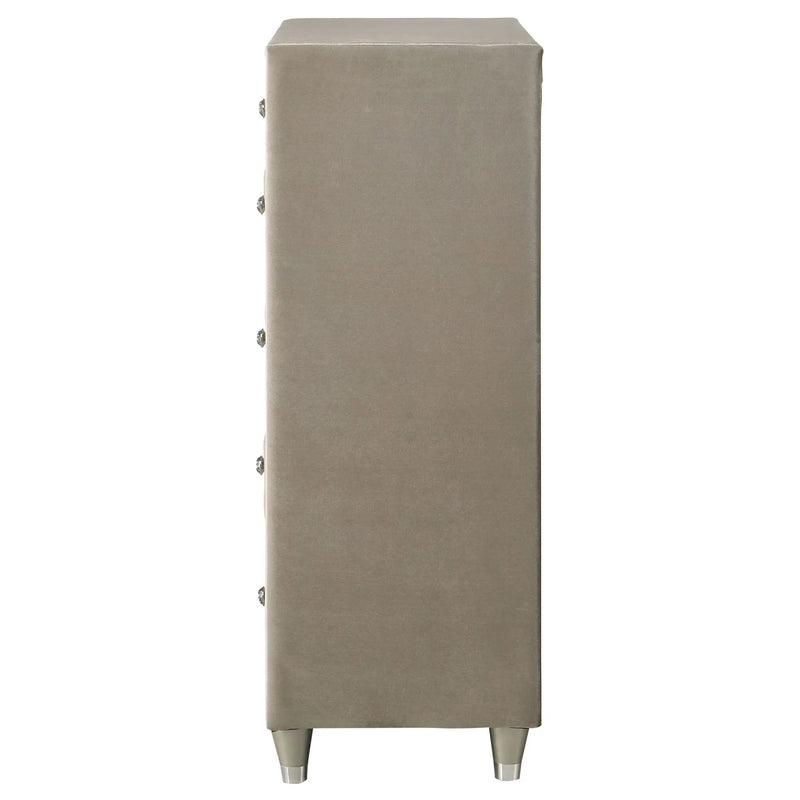 Antonella 5-drawer Bedroom Chest Ivory and Camel by Unique Piece Furniture