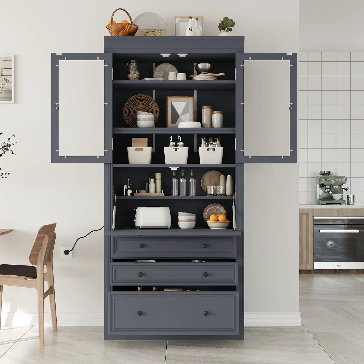 TOPMAX 36 x 16.5 x 78 Inch Freestanding Kitchen Pantry Storage Cabinet by HouseOfZazla