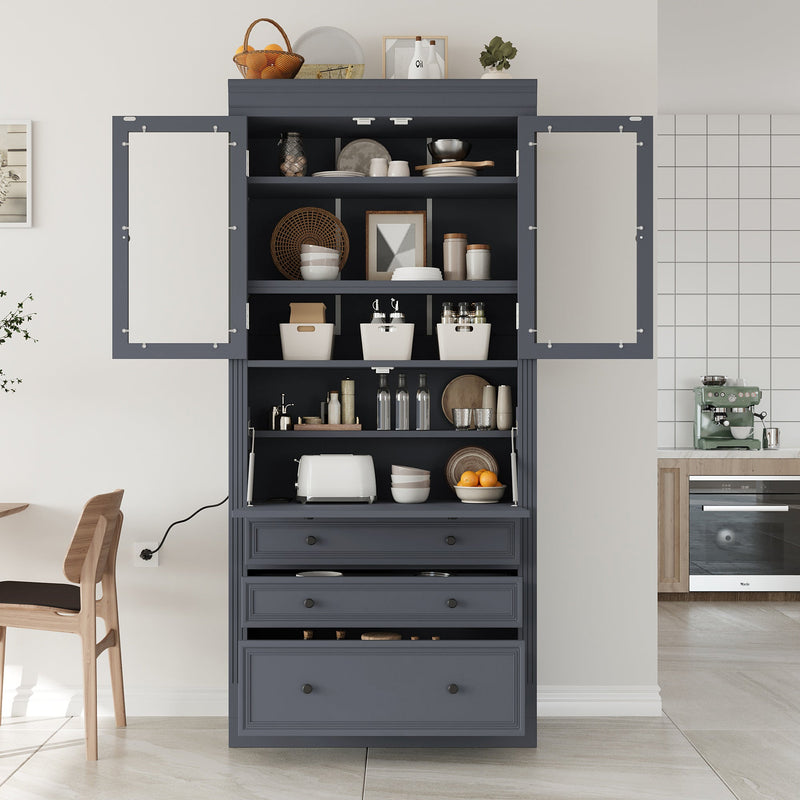 TOPMAX 36 x 16.5 x 78 Inch Freestanding Kitchen Pantry Storage Cabinet by HouseOfZazla
