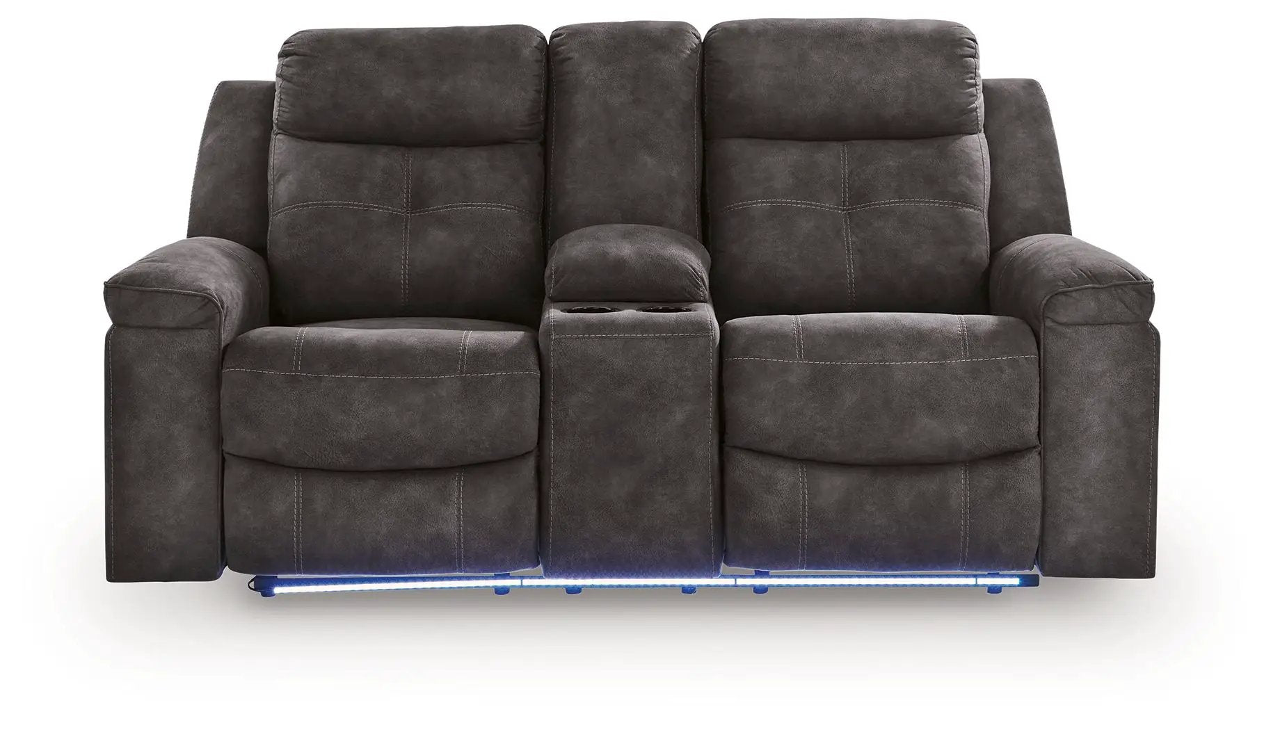 Brysonview - Double Reclining Loveseat With Console - Charcoal by Unique Piece Furniture