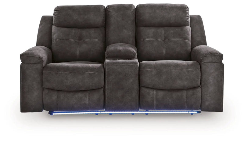 Brysonview - Double Reclining Loveseat With Console - Charcoal by Unique Piece Furniture