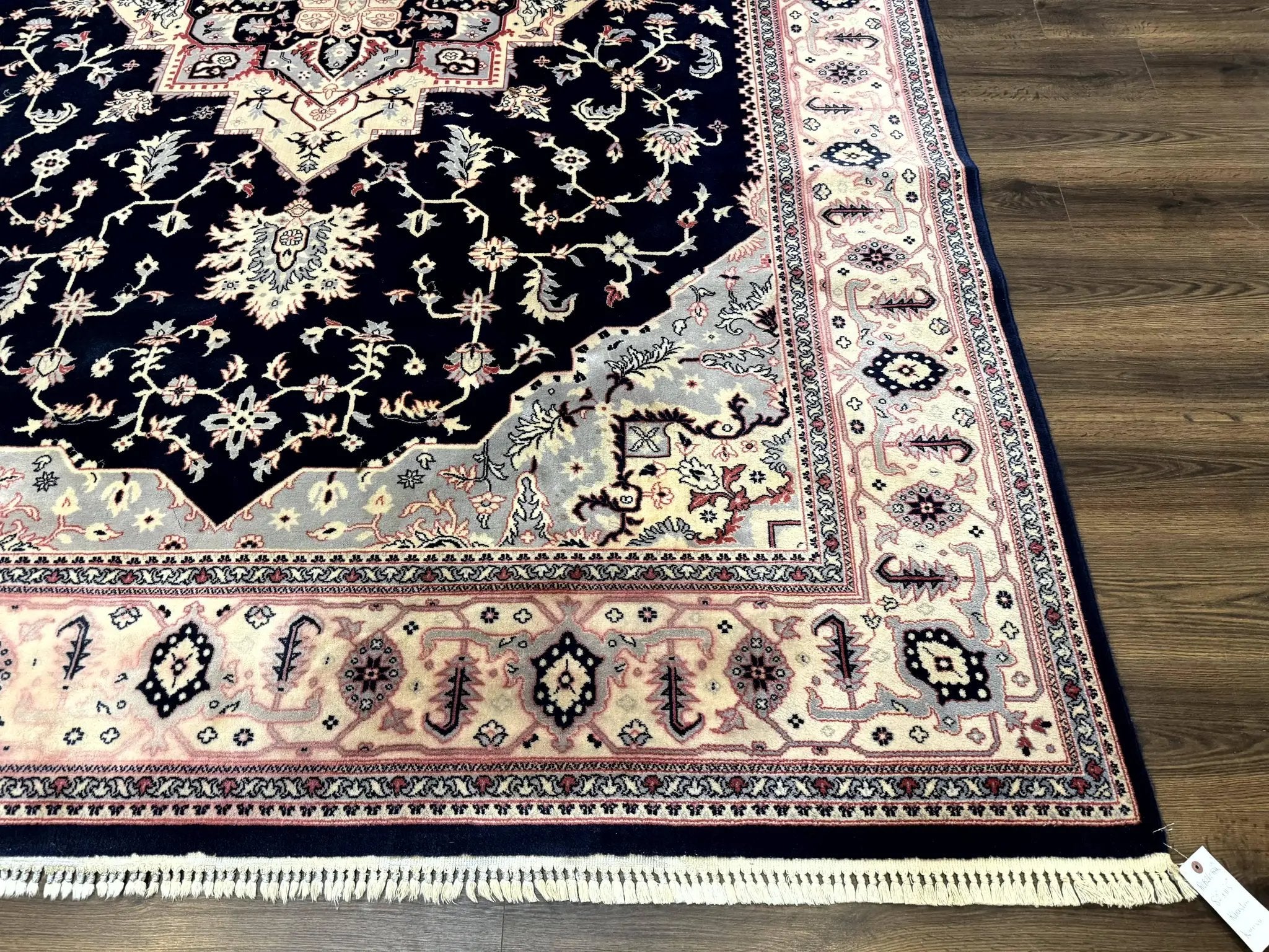 Karastan Rug 8x11 Navy Serapi, Kara Shah Rug, Navy Blue, Vintage Karastan Area Rug Wool Pile Karastan Rug by Jewel Rugs
