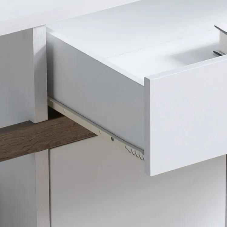Modernize Kitchen Buffet Organizing Cabinet With 4 Shelves - White / Dark Taupe by HouseOfZazla