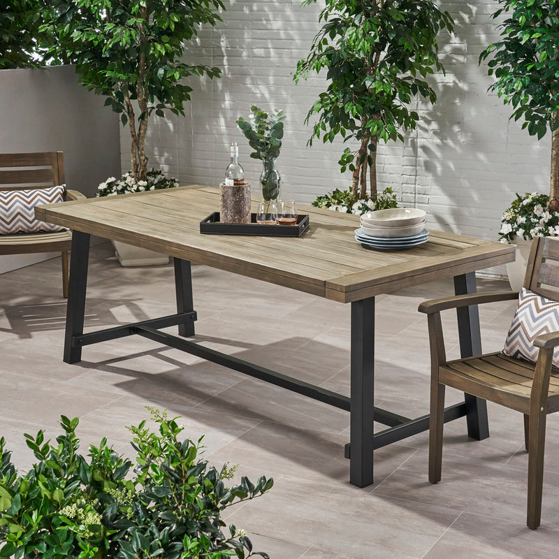 Outdoor Dining Table - Gray / Rustic Metal by HouseOfZazla
