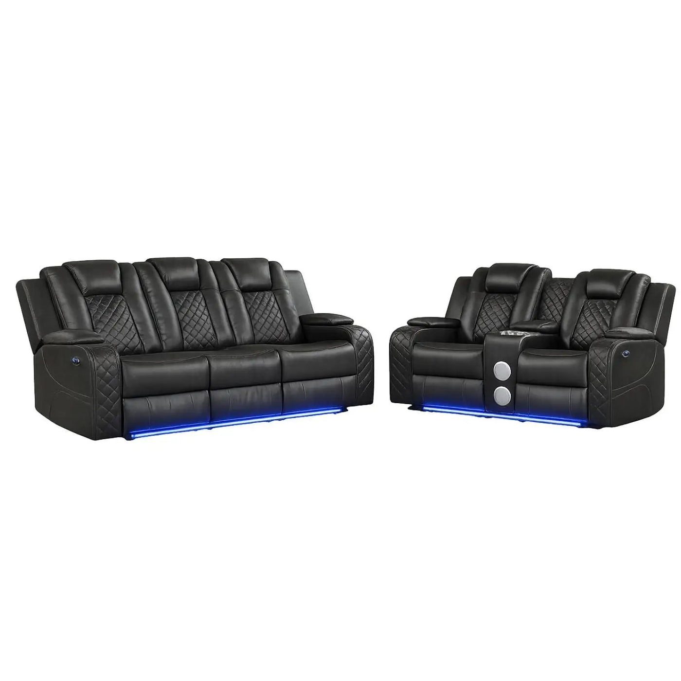 Benz - LED & Power Recliner With Adjustable Headrests And Ambient LED Lighting by HouseOfZazla