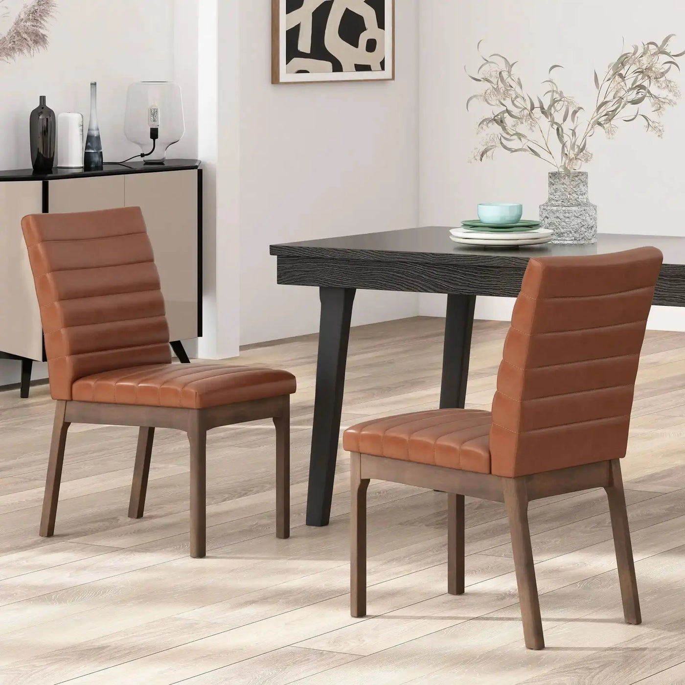Upholstered Dining Chairs With Rubber Legs (Set of 2) by HouseOfZazla